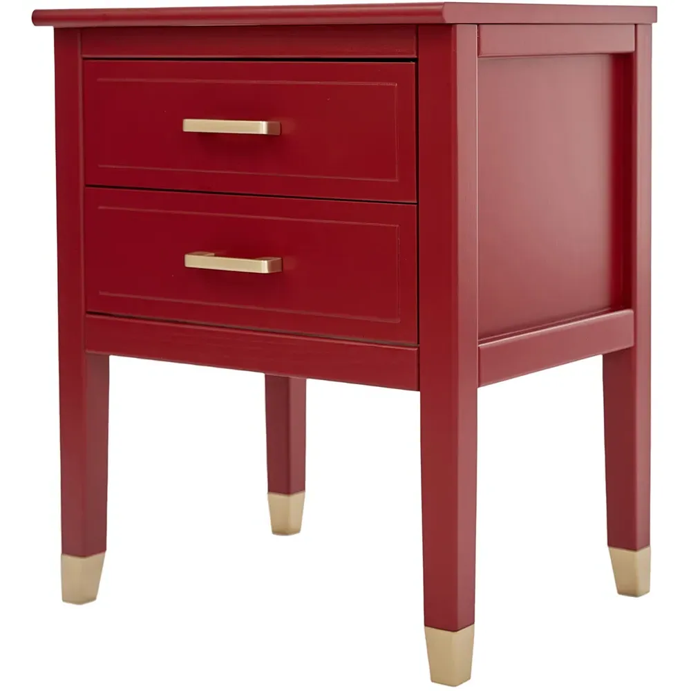 2 Drawer Bedside Table - Red