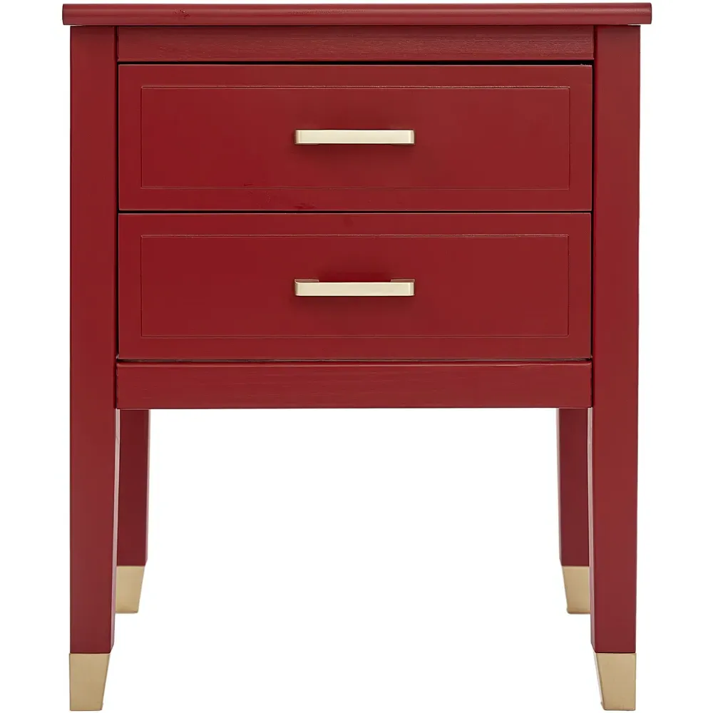 2 Drawer Bedside Table - Red