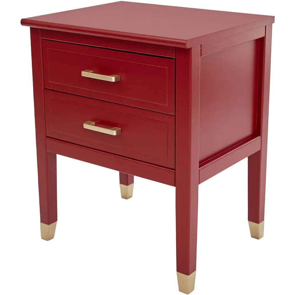 2 Drawer Bedside Table - Red