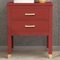2 Drawer Bedside Table - Red