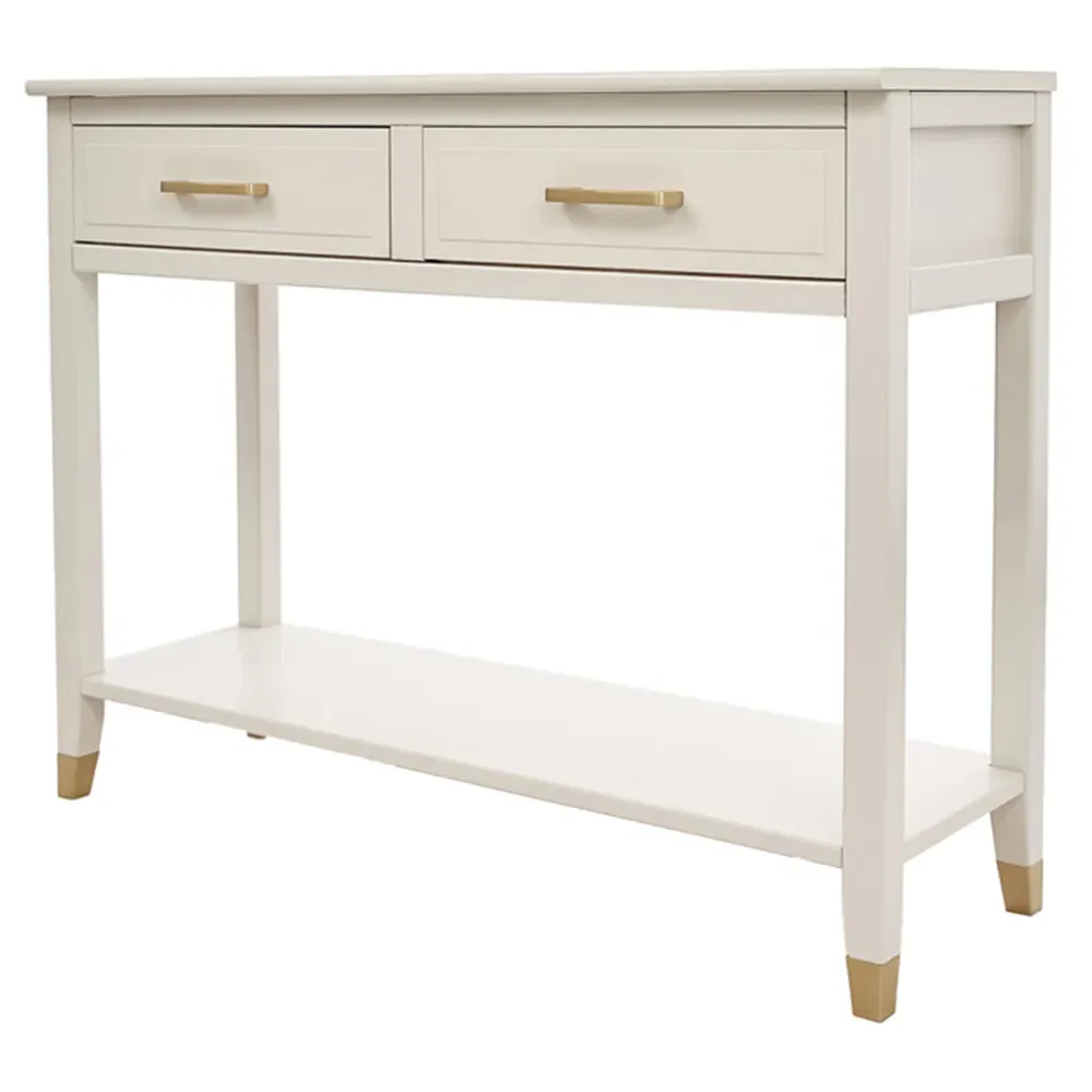 2 Drawer Console Table - White