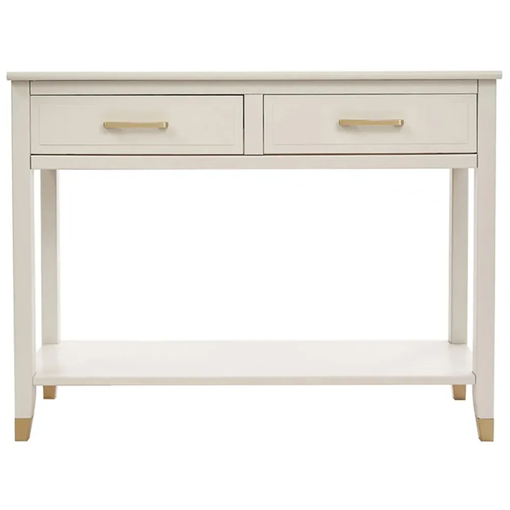 2 Drawer Console Table - White