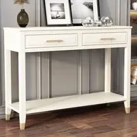 2 Drawer Console Table - White