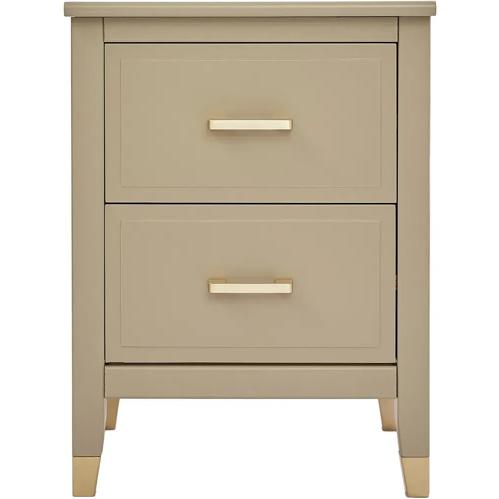 2 Drawer Wide Bedside Table - Clay