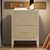 2 Drawer Wide Bedside Table - Clay