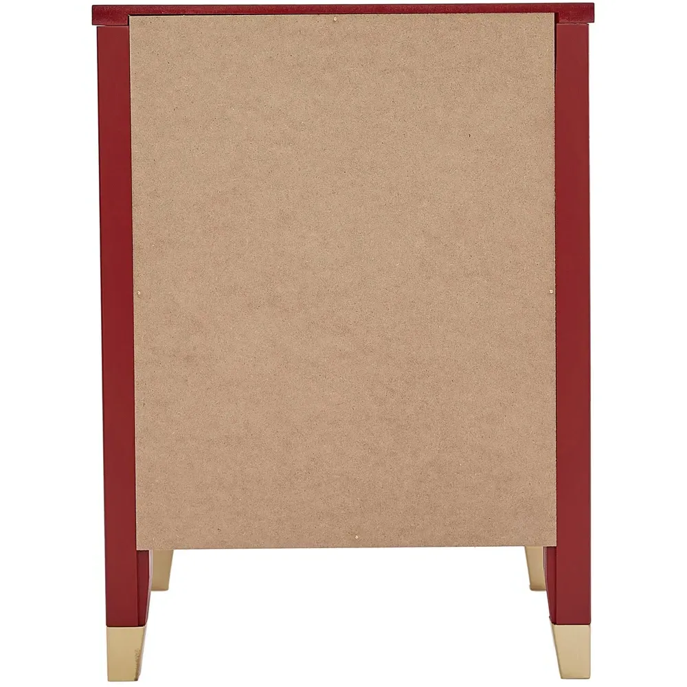 2 Drawer Wide Bedside Table - Red