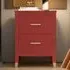 2 Drawer Wide Bedside Table - Red