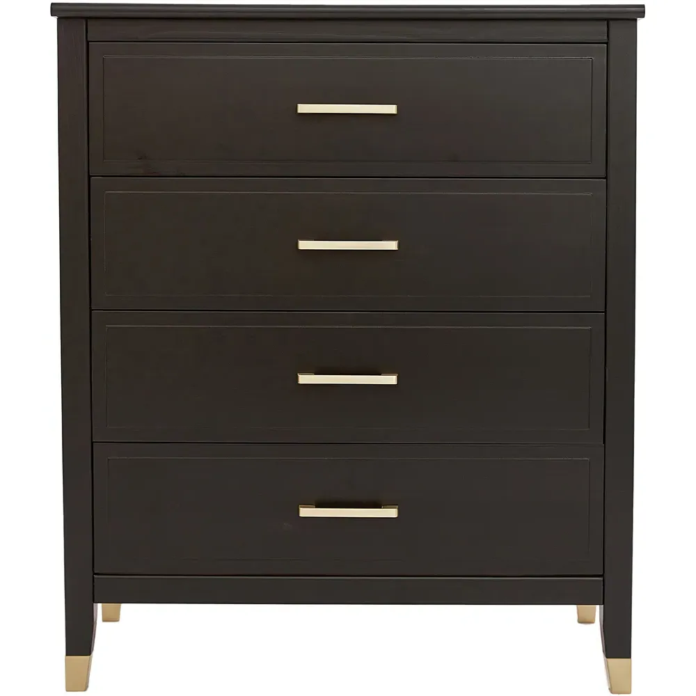 4 Drawer Chest of Drawers - Black