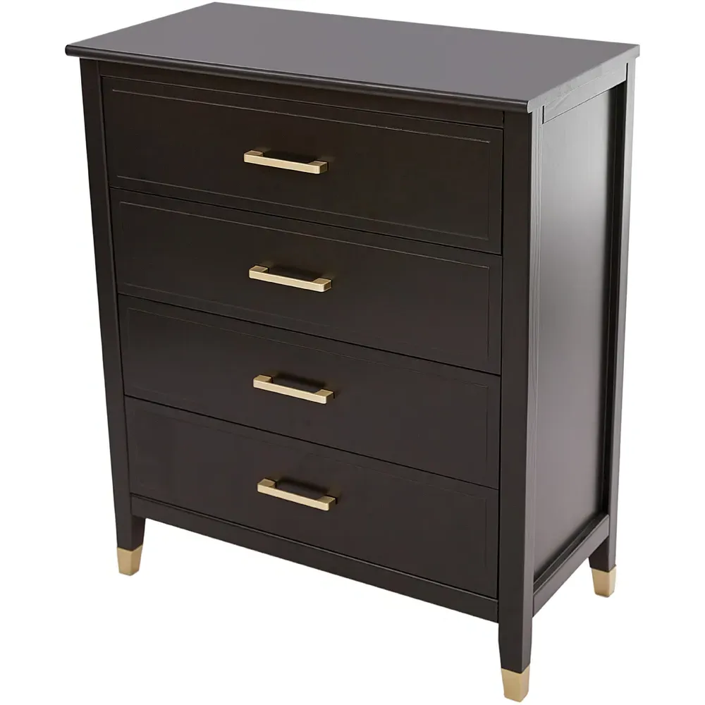 4 Drawer Chest of Drawers - Black