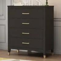 4 Drawer Chest of Drawers - Black