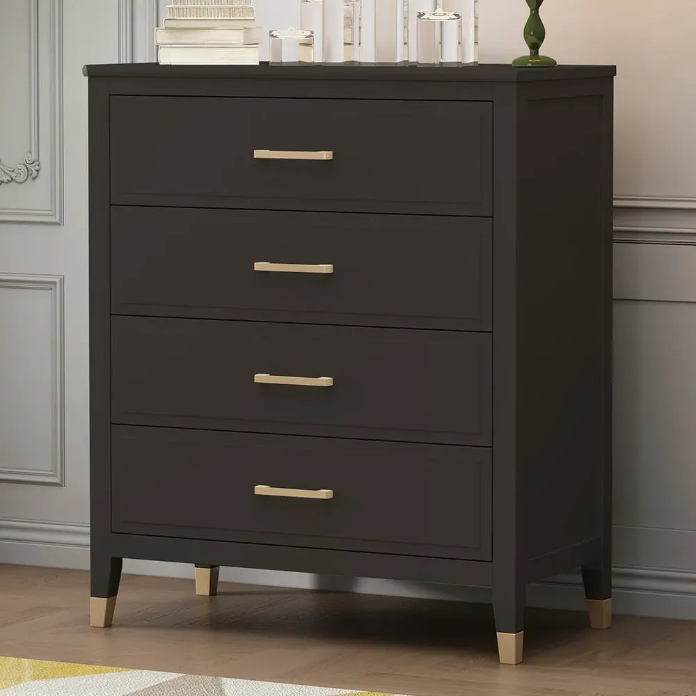 4 Drawer Chest of Drawers - Black image