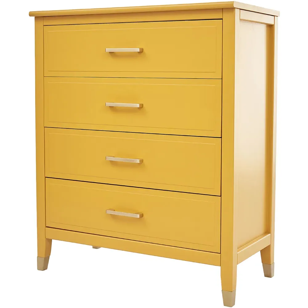 4 Drawer Chest of Drawers - Mustard