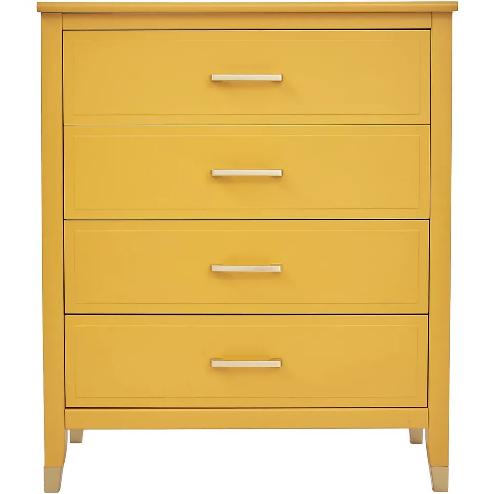 4 Drawer Chest of Drawers - Mustard
