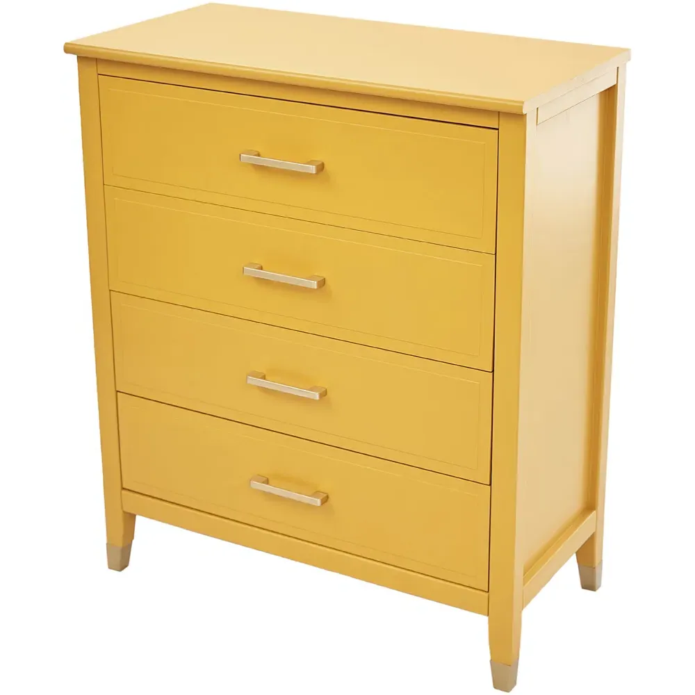 4 Drawer Chest of Drawers - Mustard