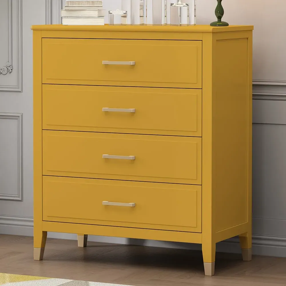 4 Drawer Chest of Drawers - Mustard image
