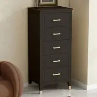 5 Drawer Narrow Chest of Drawers - Black