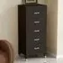 5 Drawer Narrow Chest of Drawers - Black