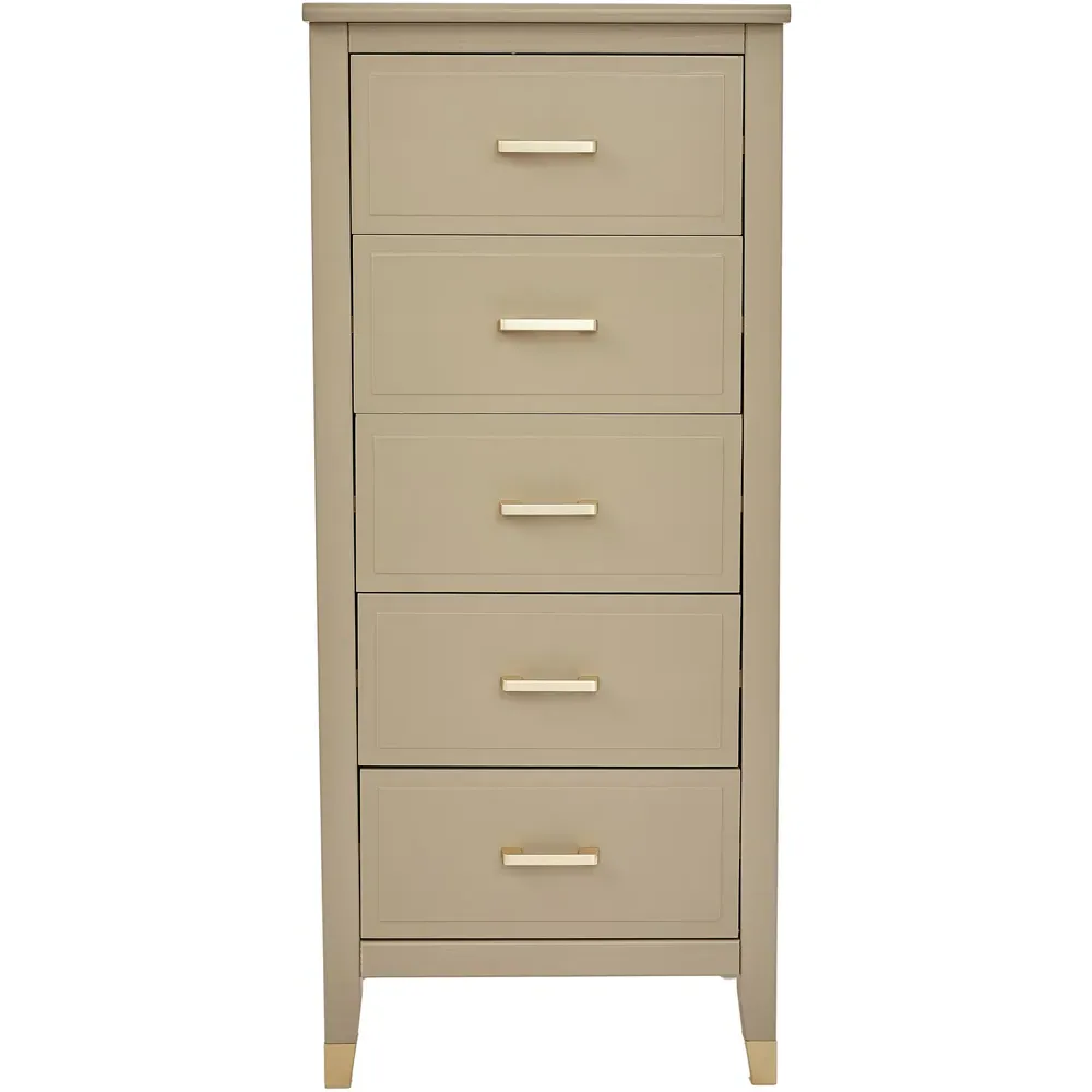 5 Drawer Narrow Chest of Drawers - Clay