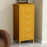 5 Drawer Narrow Chest of Drawers - Mustard