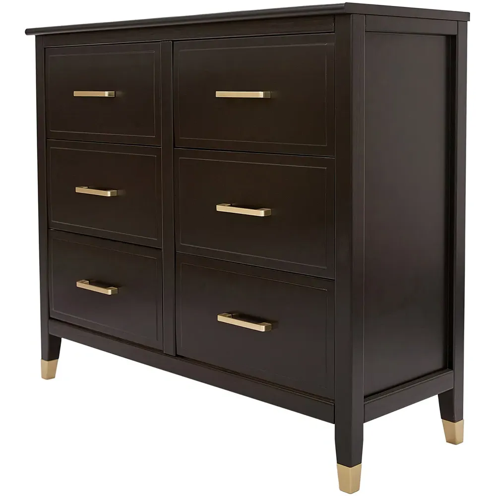 6 Drawer Chest of Drawers - Black