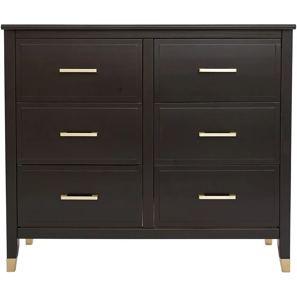 6 Drawer Chest of Drawers - Black