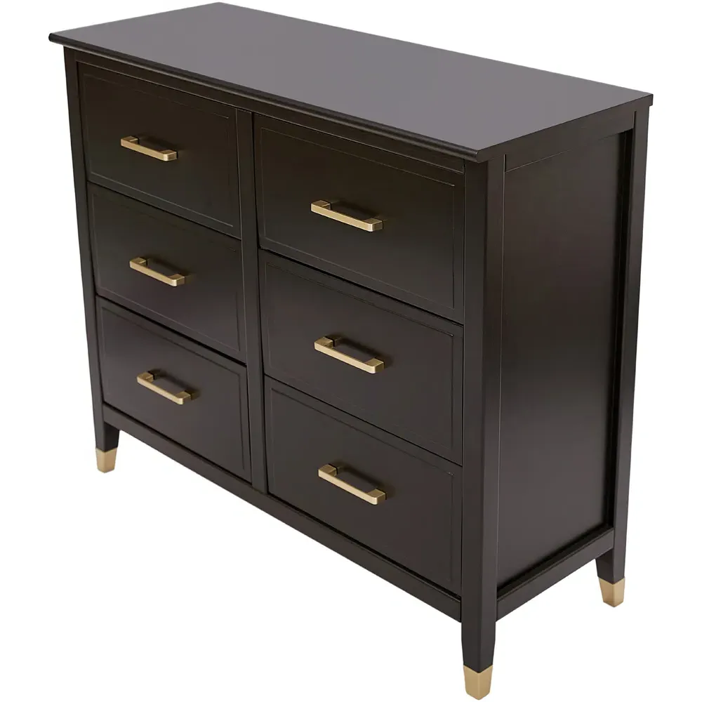 6 Drawer Chest of Drawers - Black