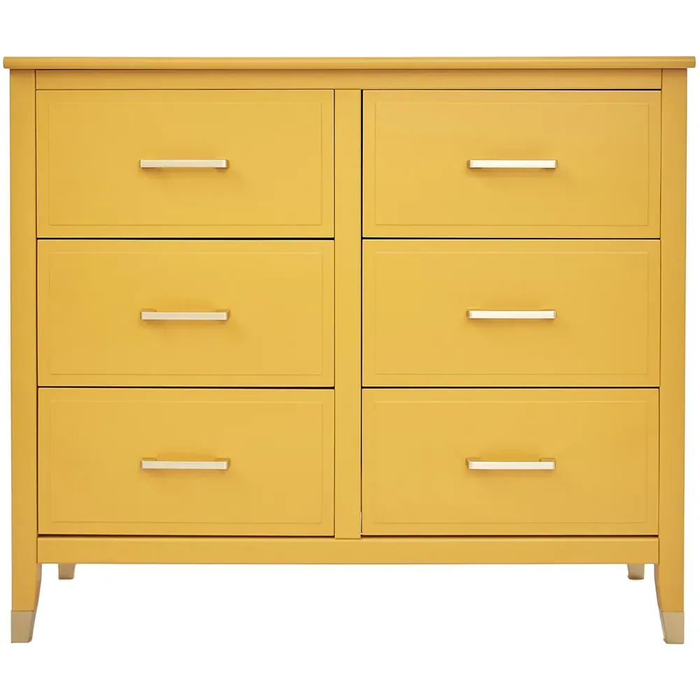 6 Drawer Chest of Drawers - Mustard