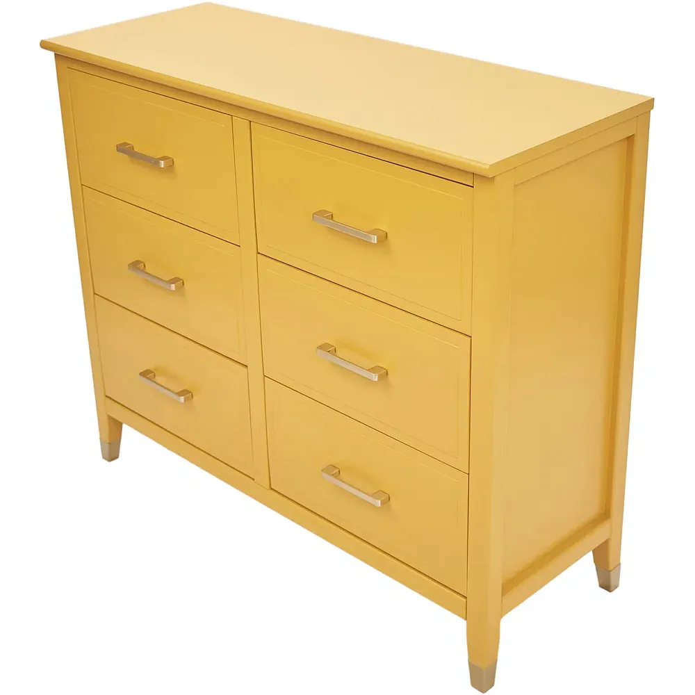 6 Drawer Chest of Drawers - Mustard