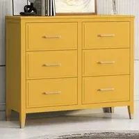 6 Drawer Chest of Drawers - Mustard