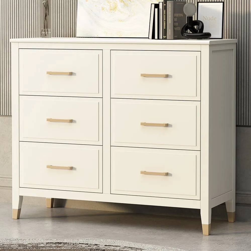 6 Drawer Chest of Drawers - White
