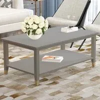 Grey Coffee Table with Storage - Grey, MDF