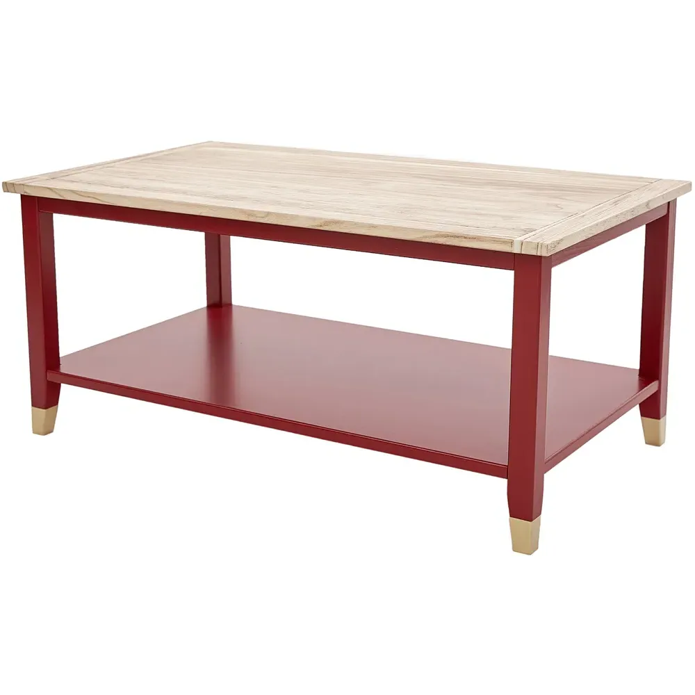 Natural Coffee Table - Red, Wood