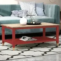 Natural Coffee Table - Red, Wood