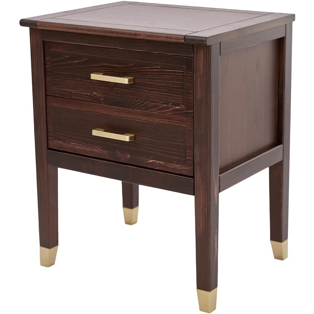 Palazzi 2 Drawer Bedside Table - Brown