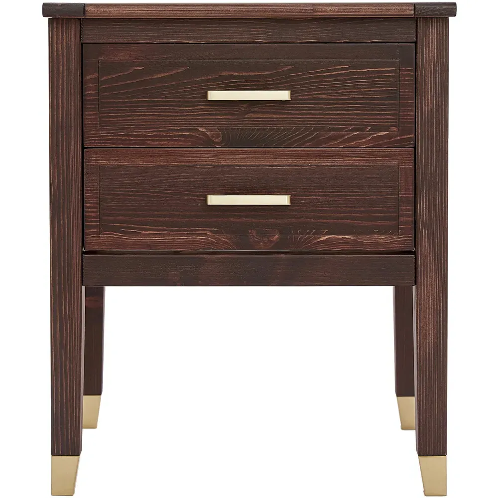 Palazzi 2 Drawer Bedside Table - Brown