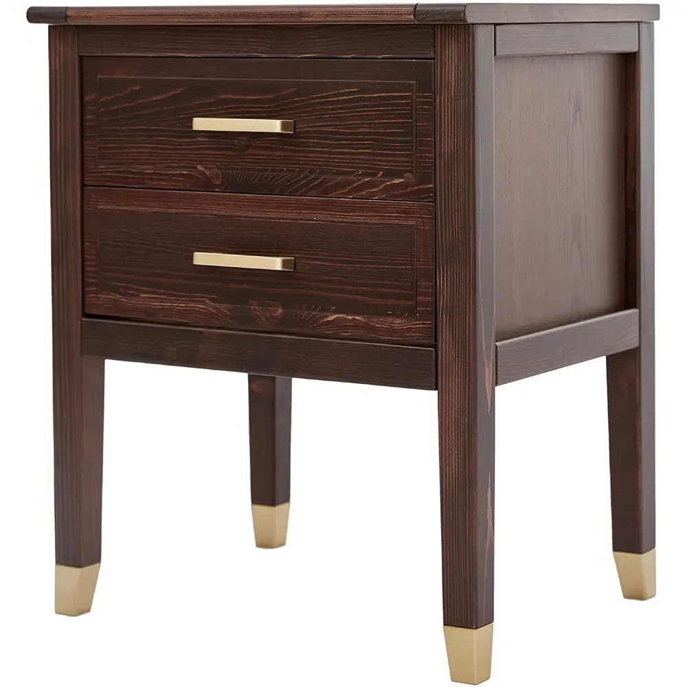 Palazzi 2 Drawer Bedside Table - Brown