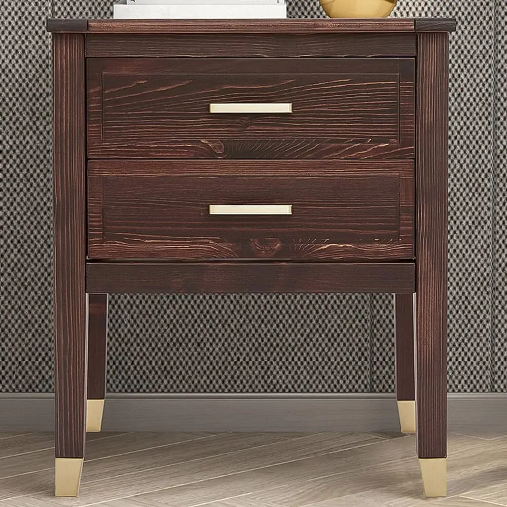 Palazzi 2 Drawer Bedside Table - Brown image