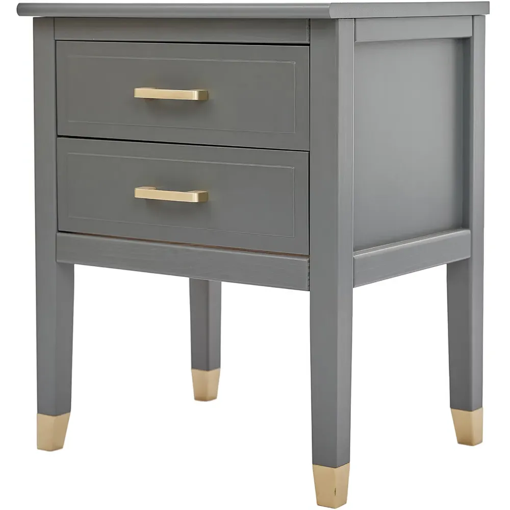 Palazzi 2 Drawer Bedside Table - Grey