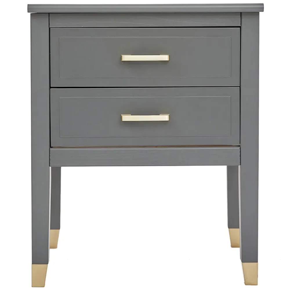 Palazzi 2 Drawer Bedside Table - Grey