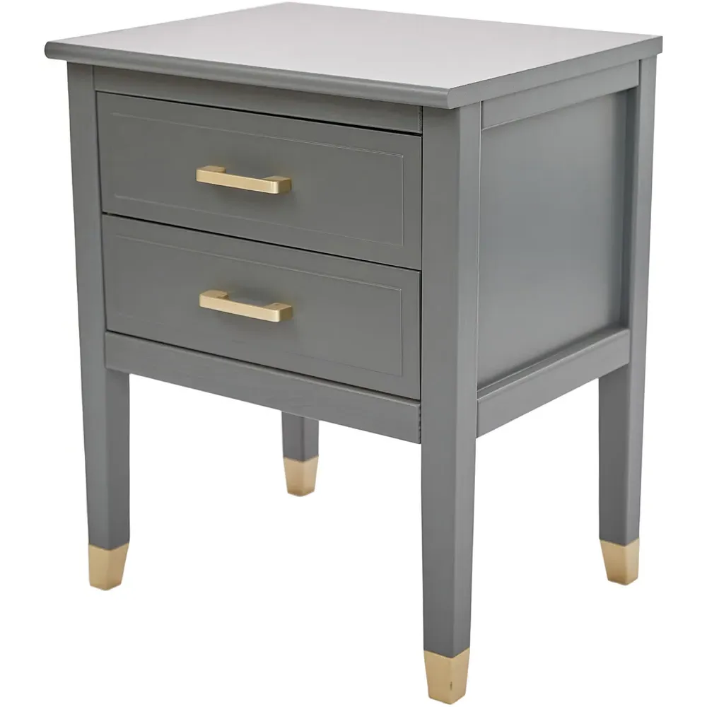 Palazzi 2 Drawer Bedside Table - Grey