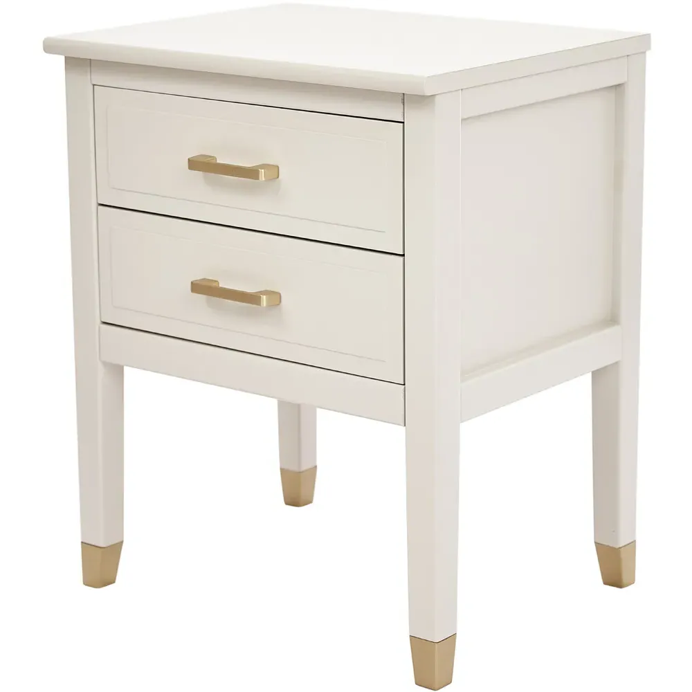 Palazzi 2 Drawer Bedside Table - White