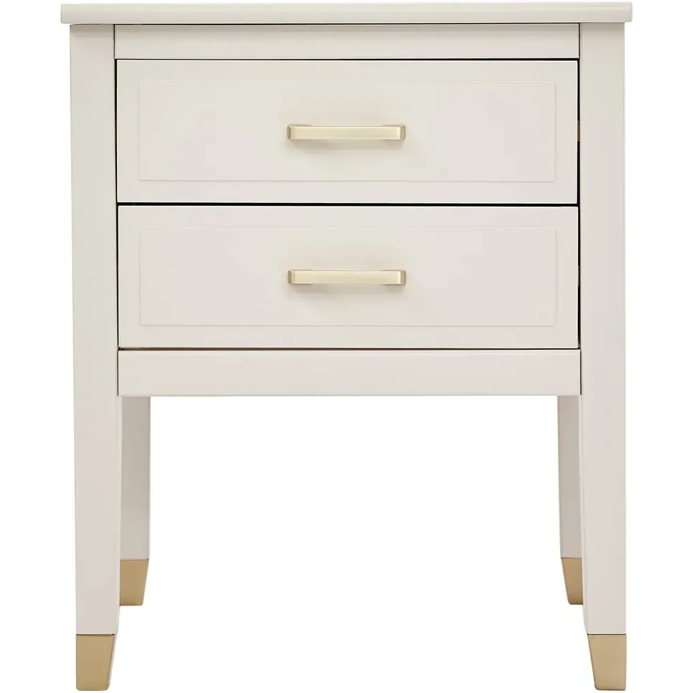 Palazzi 2 Drawer Bedside Table - White