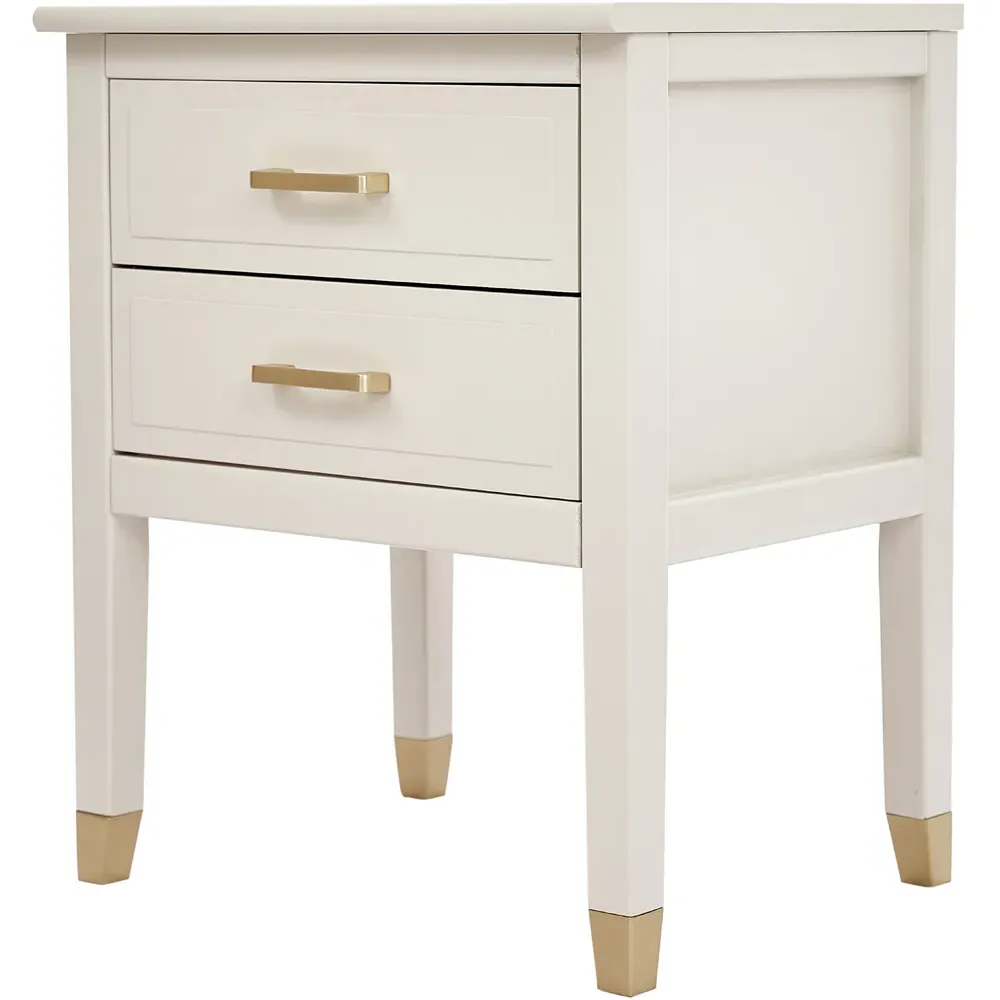 Palazzi 2 Drawer Bedside Table - White