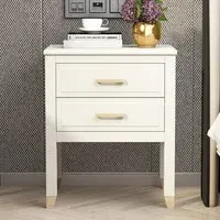 Palazzi 2 Drawer Bedside Table - White