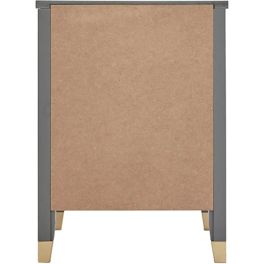 Palazzi 2 Drawer Wide Bedside Table - Grey