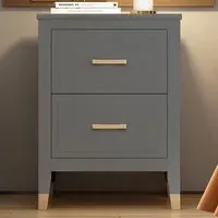 Palazzi 2 Drawer Wide Bedside Table - Grey