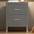 Palazzi 2 Drawer Wide Bedside Table - Grey