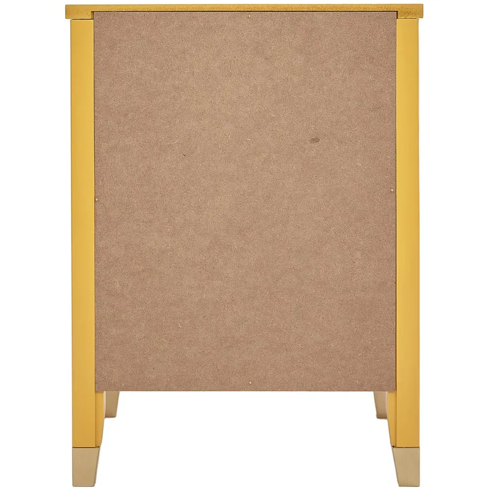 Palazzi 2 Drawer Wide Bedside Table - Mustard