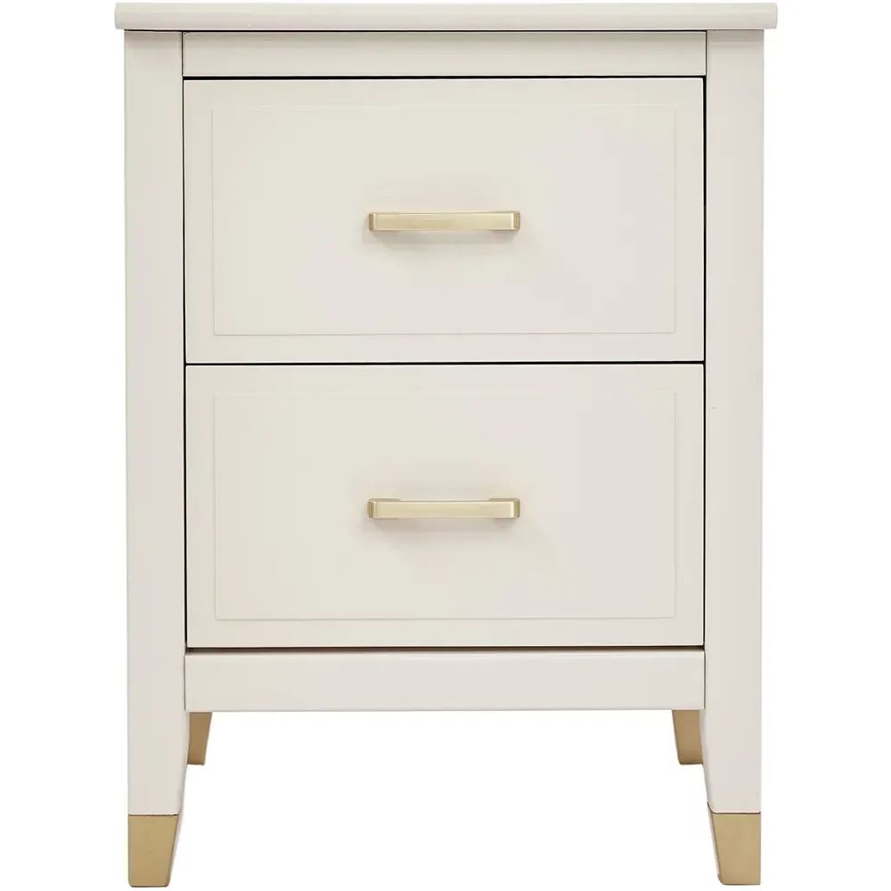 Palazzi 2 Drawer Wide Bedside Table - White