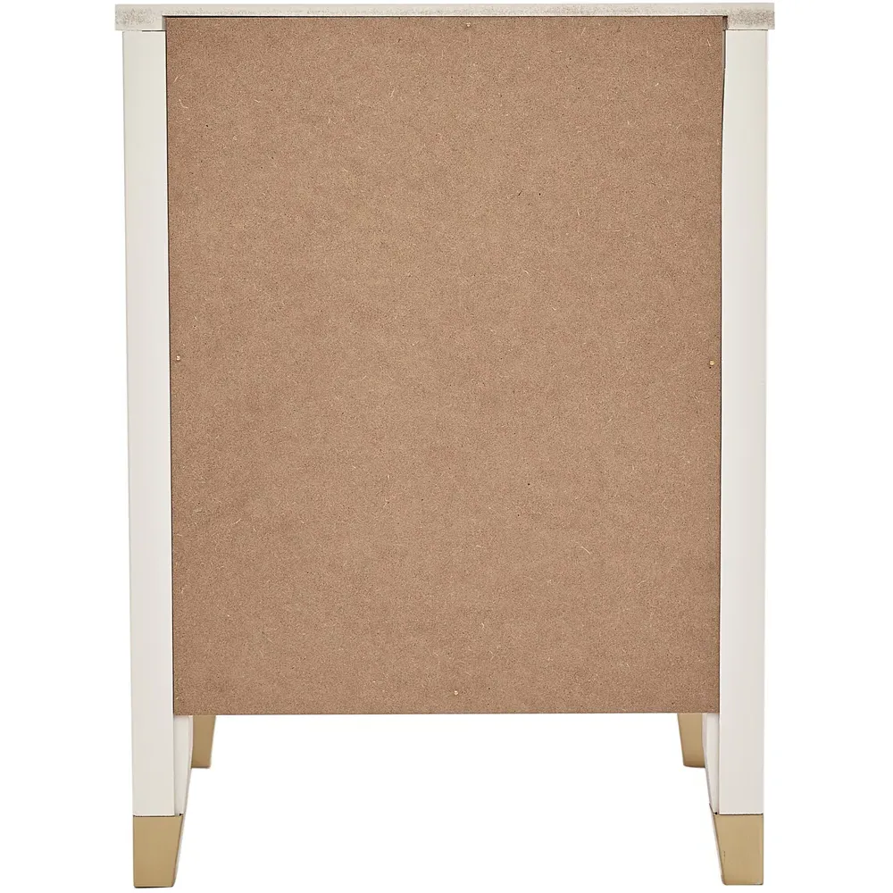 Palazzi 2 Drawer Wide Bedside Table - White